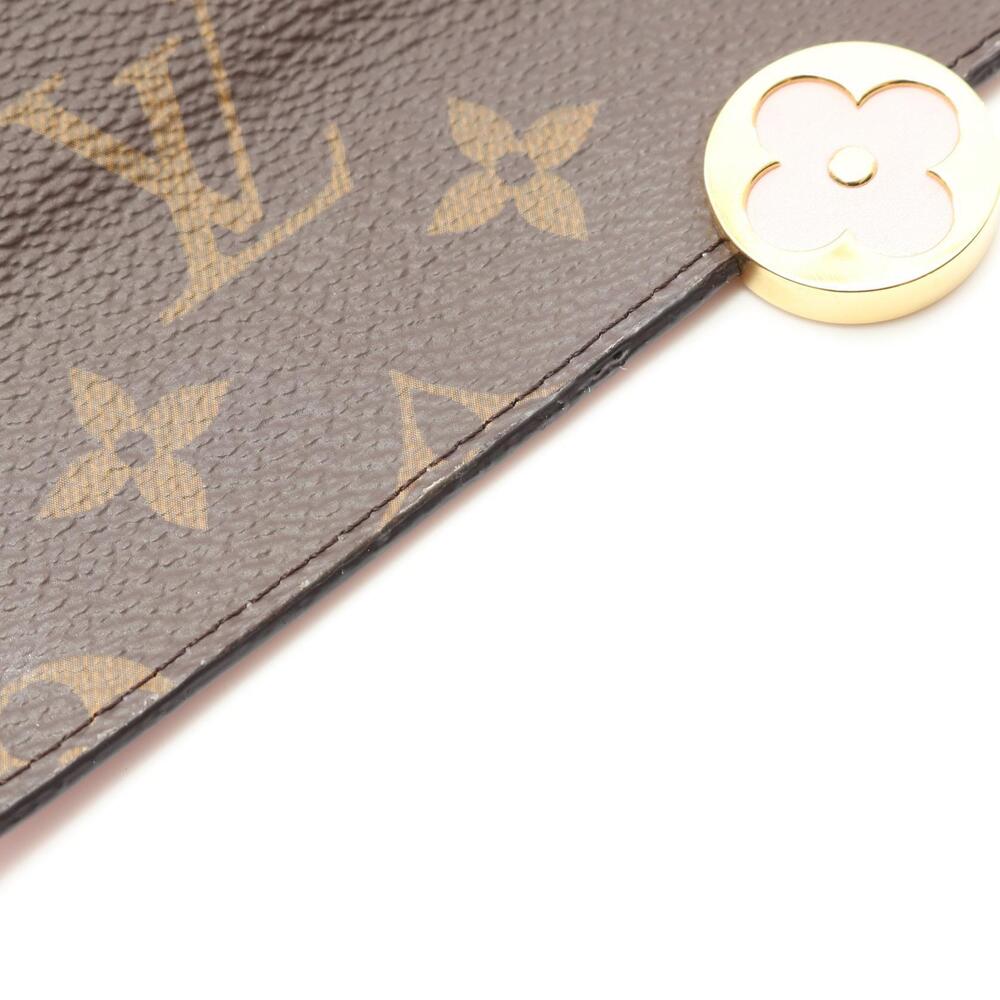 Louis Vuitton Portefeuille Wallet Chain Shoulder Bag Leather Brown Pink - Picture 8 of 9